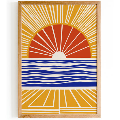 Retro 70s Sunset Art Print