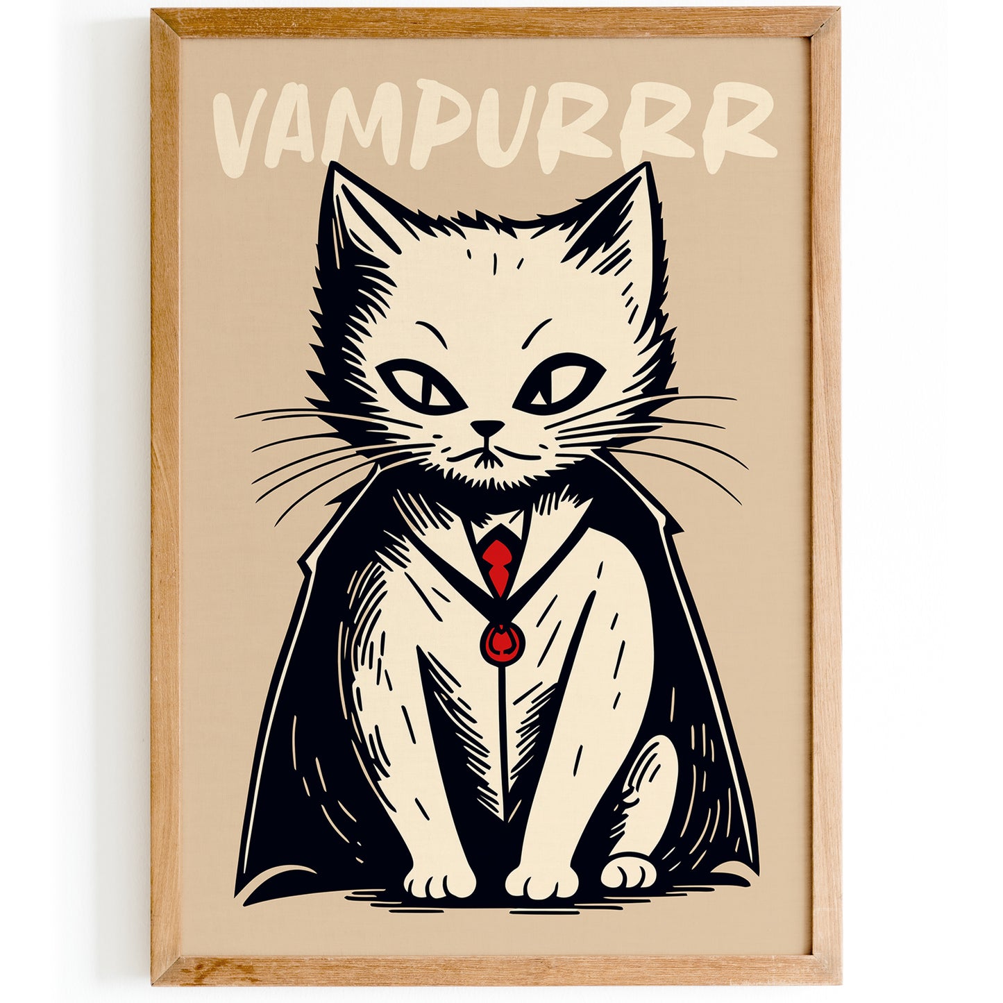 Vampurrr - Vampire Cat Wall Art Print