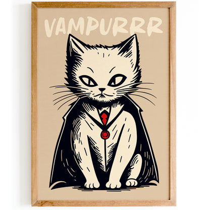 Vampurrr - Vampire Cat Wall Art Print