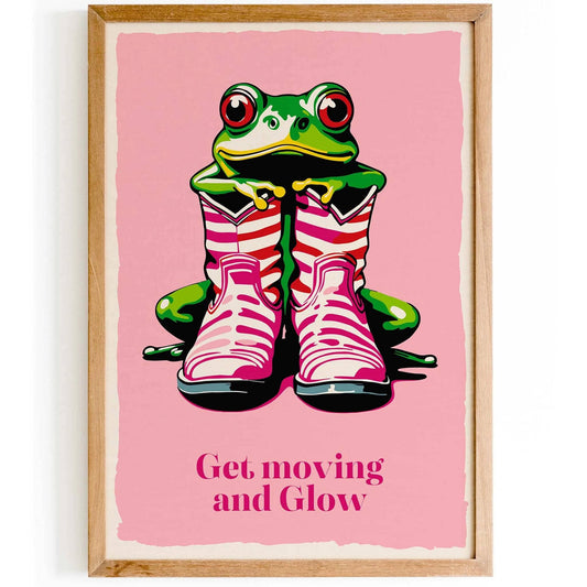 Get Moving Frog Wall Art Poster