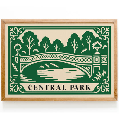 Bow Bridge Central Park Poster - Horizontal Wall Art Print