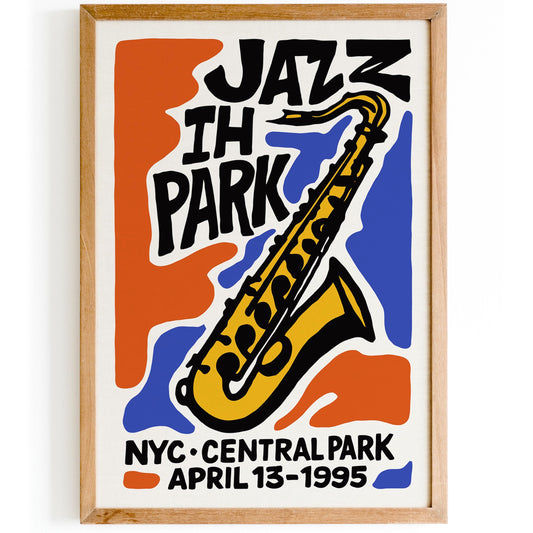 Jazz in the Park Sax Poster