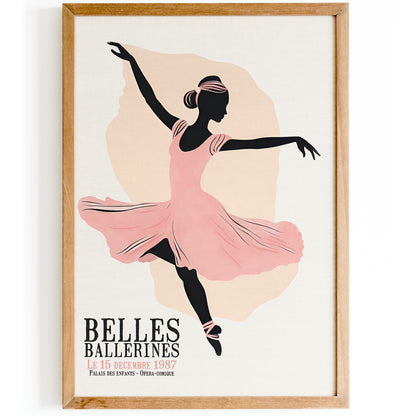 Beller Ballerines Retro Ballerina Art Print