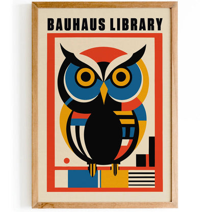 Bauhaus Library - Retro Owl Poster