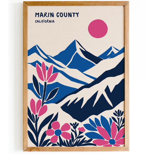 Marin County California Travel Poster