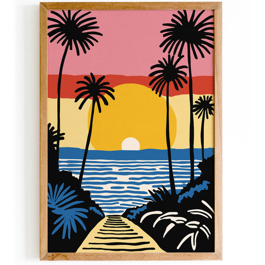 California Sunset Holiday Art Print