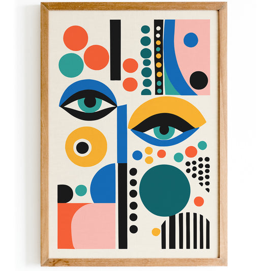 Mid Century Modern Eyes Art Print