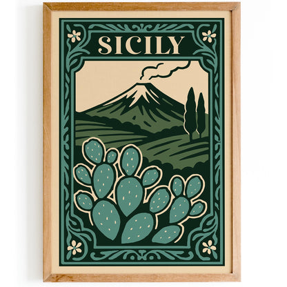 Sicily Poster Landscape Travel Print