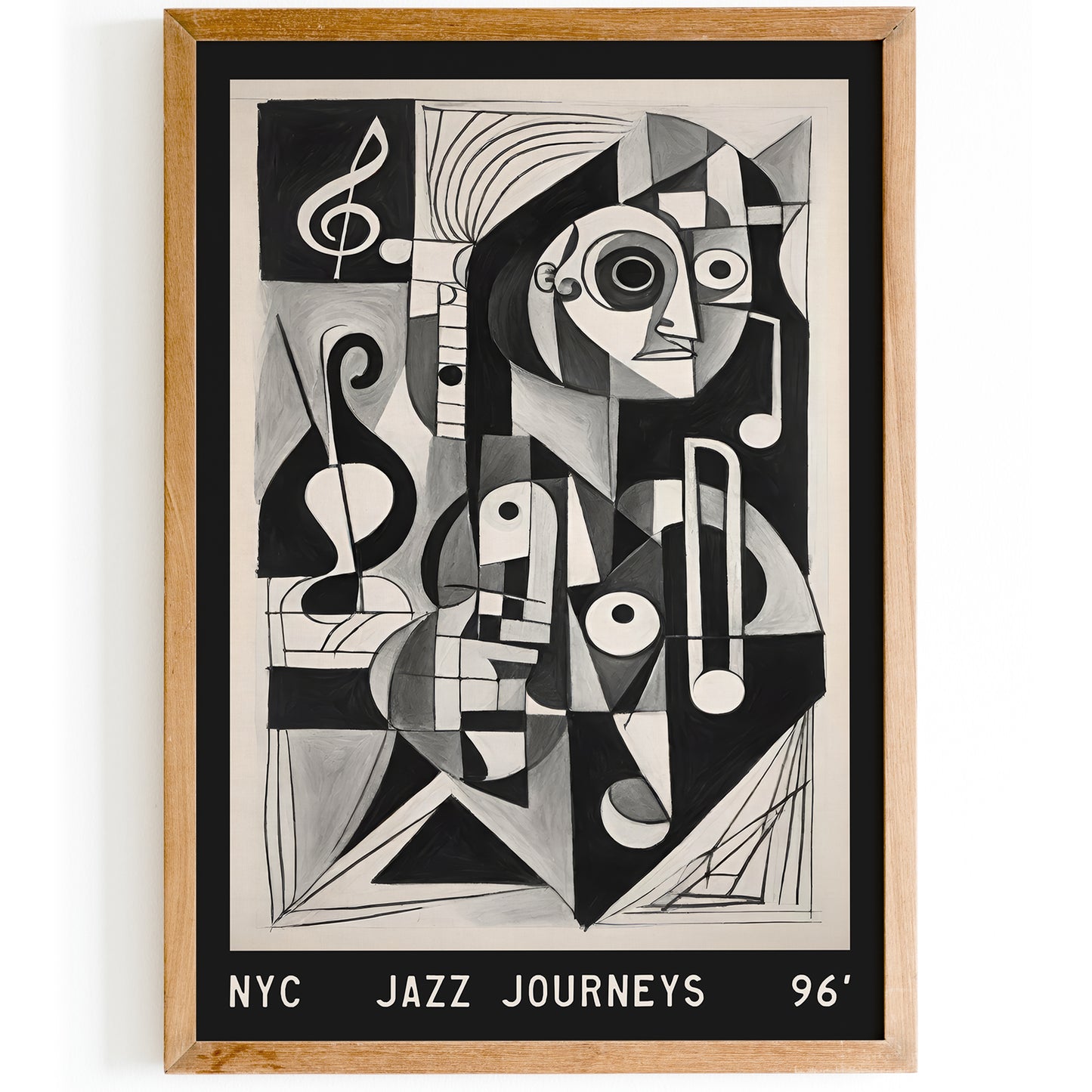 Jazz Journeys NYC Picasso Cubism Style Poster