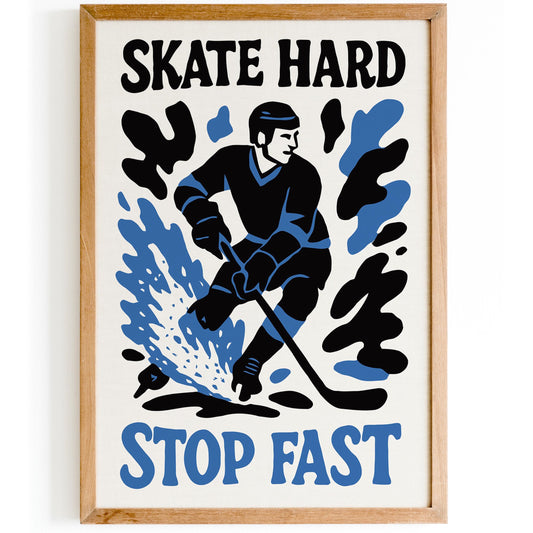 Skate Hard Hockey Poster