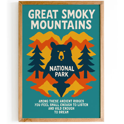 Smoky Mountains Bear Poster