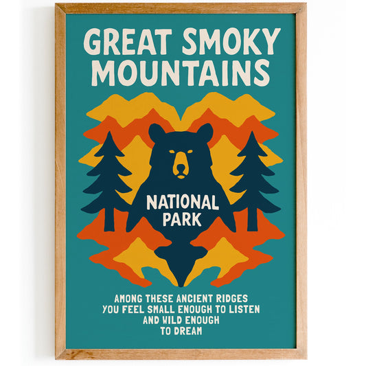 Smoky Mountains Bear Poster