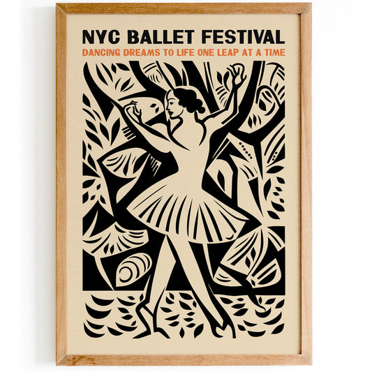 NYC Ballet Festival Vintage Print