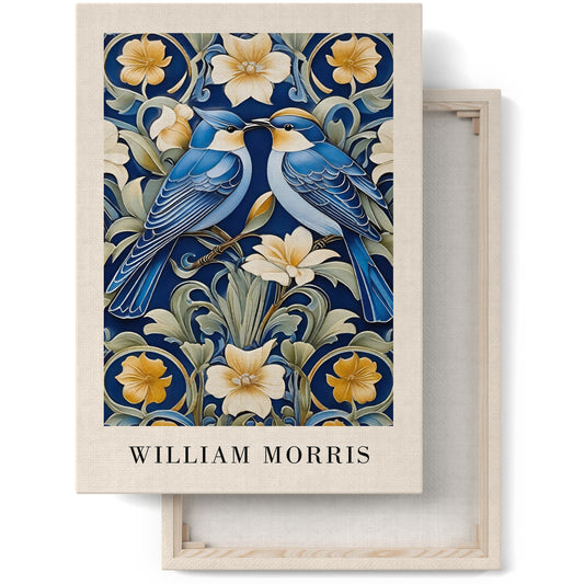 Blue William Morris Nature Canvas Art
