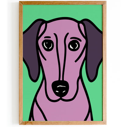 Illustrated Dachshund Poster Print