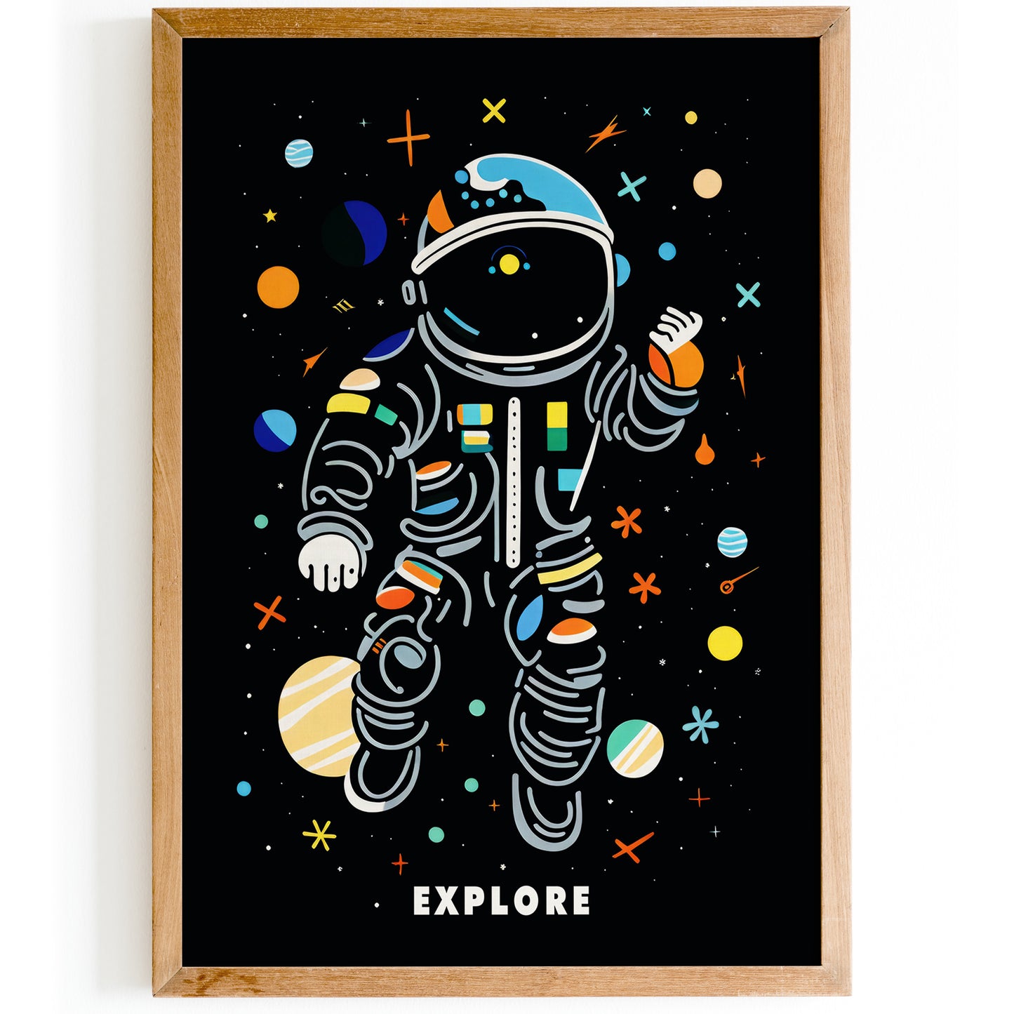 Explore - Colorful Space Wall Art