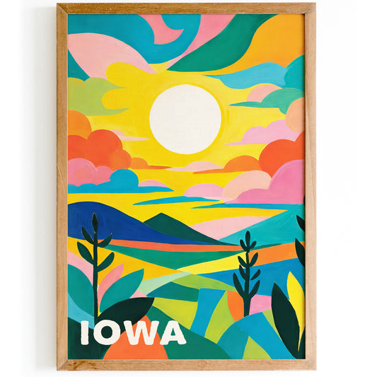 Timeless Iowa Art Print - Travel Poster Decor