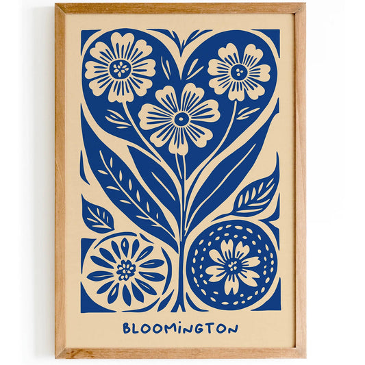 Bloomington Blue Floral Poster