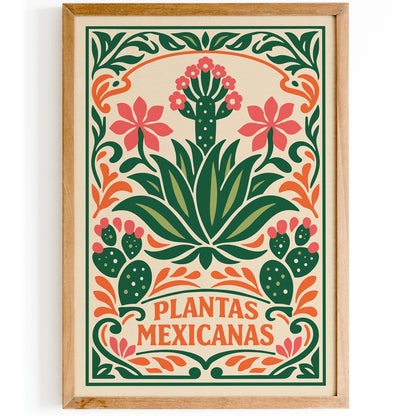 Colorful Mexican Plants Poster