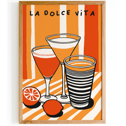 La Dolce Vita, Italian Cafe Orange Wall Art