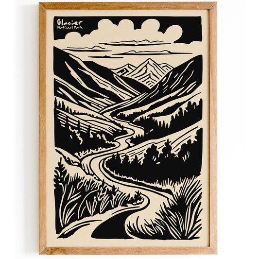 Glacier National Park Poster - Montana Travel Wall Art Print