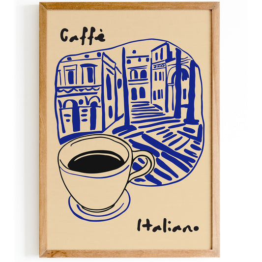 Caffe Italiano Vintage Kitchen Decor Poster