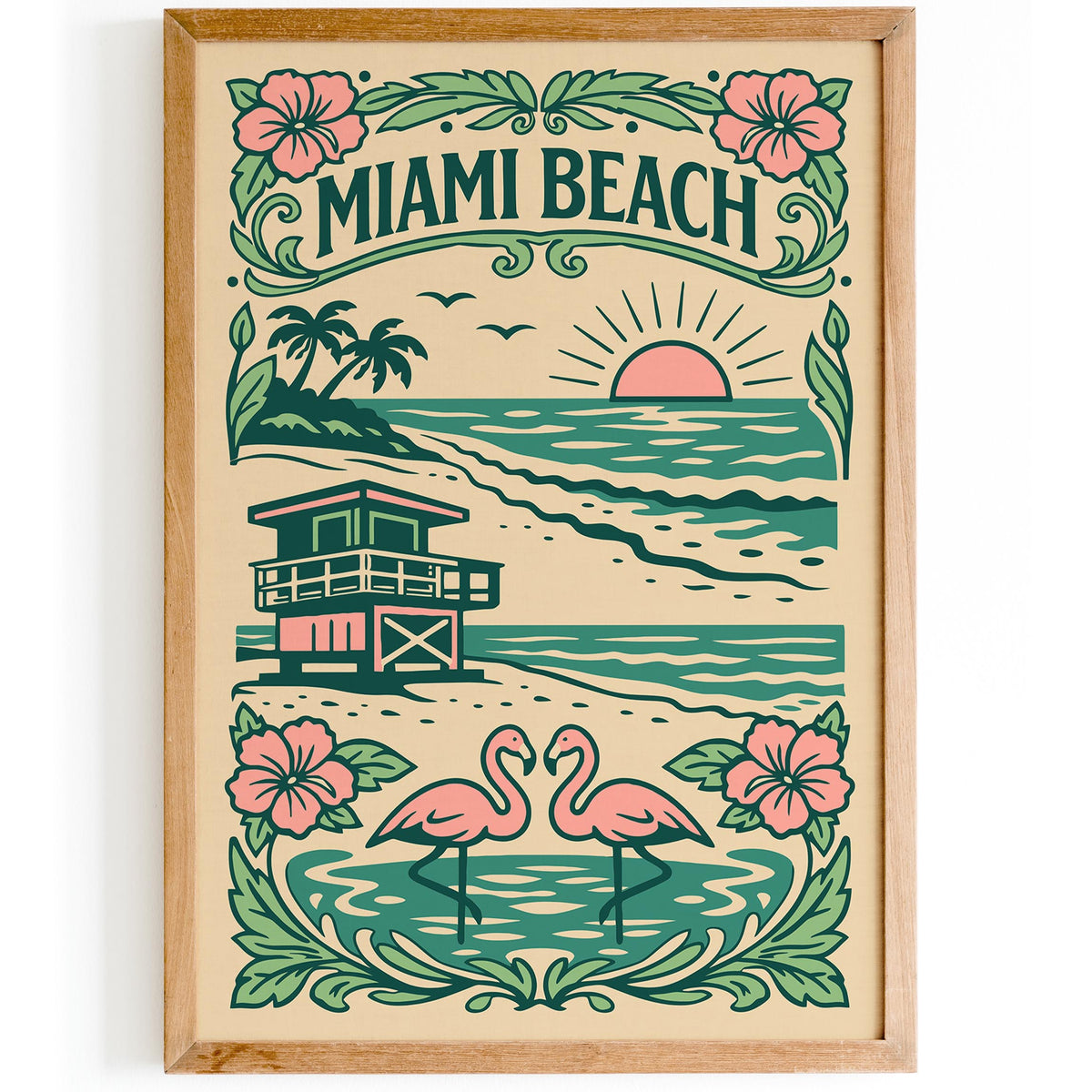 Miami Beach Girly Poster