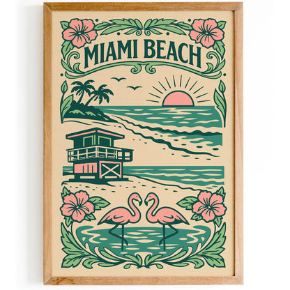 Miami Beach Girly Poster