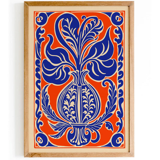 Abstract Floral Rococo Style Poster