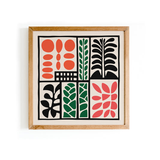 Retro Cutouts Square Nature Print