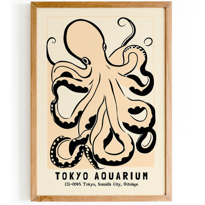 Tokyo Aquarium Retro Octopus Poster