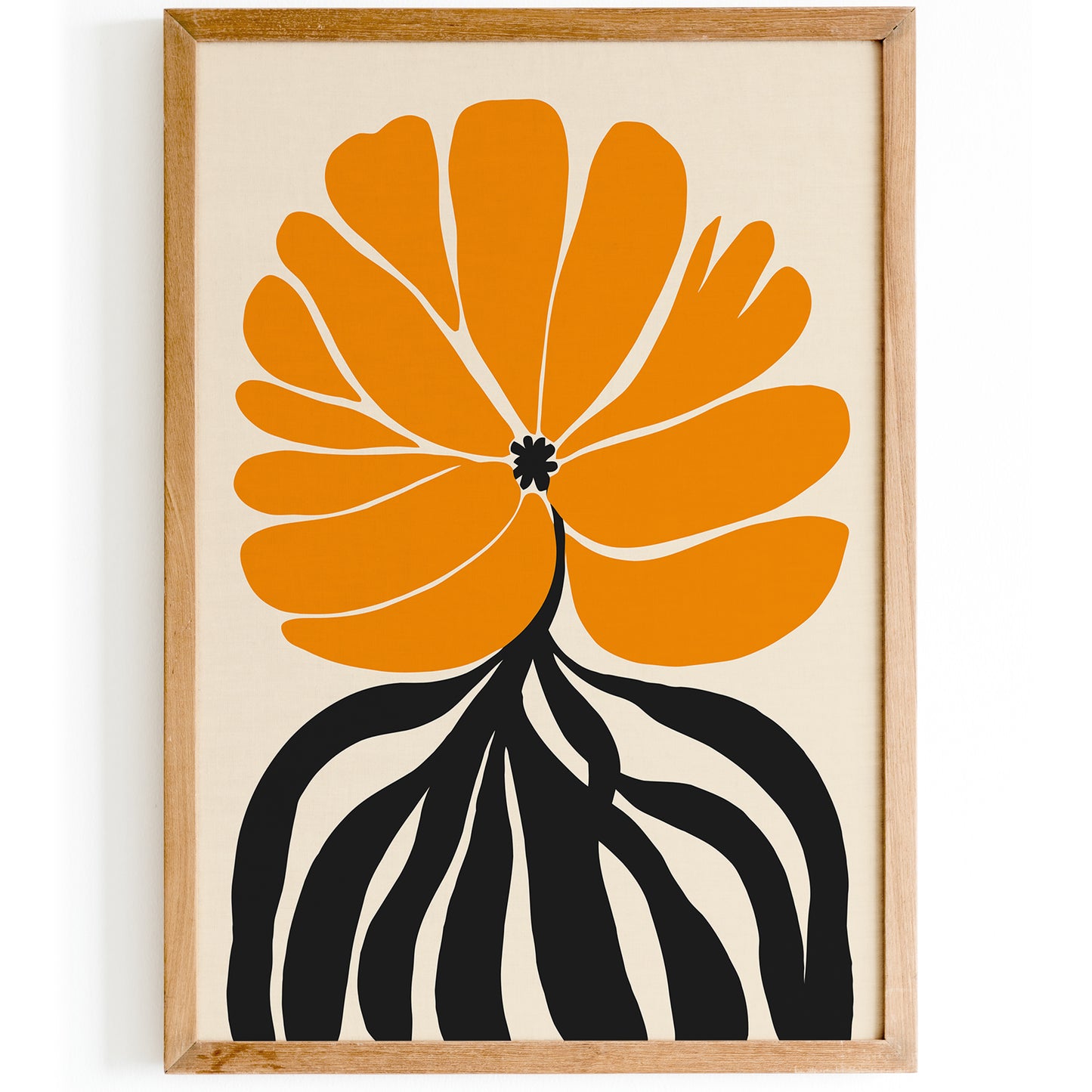 Big Yellow Flower Mid Century Poster