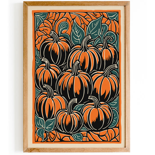 Orange Pumpkins Kitchen Wall Art