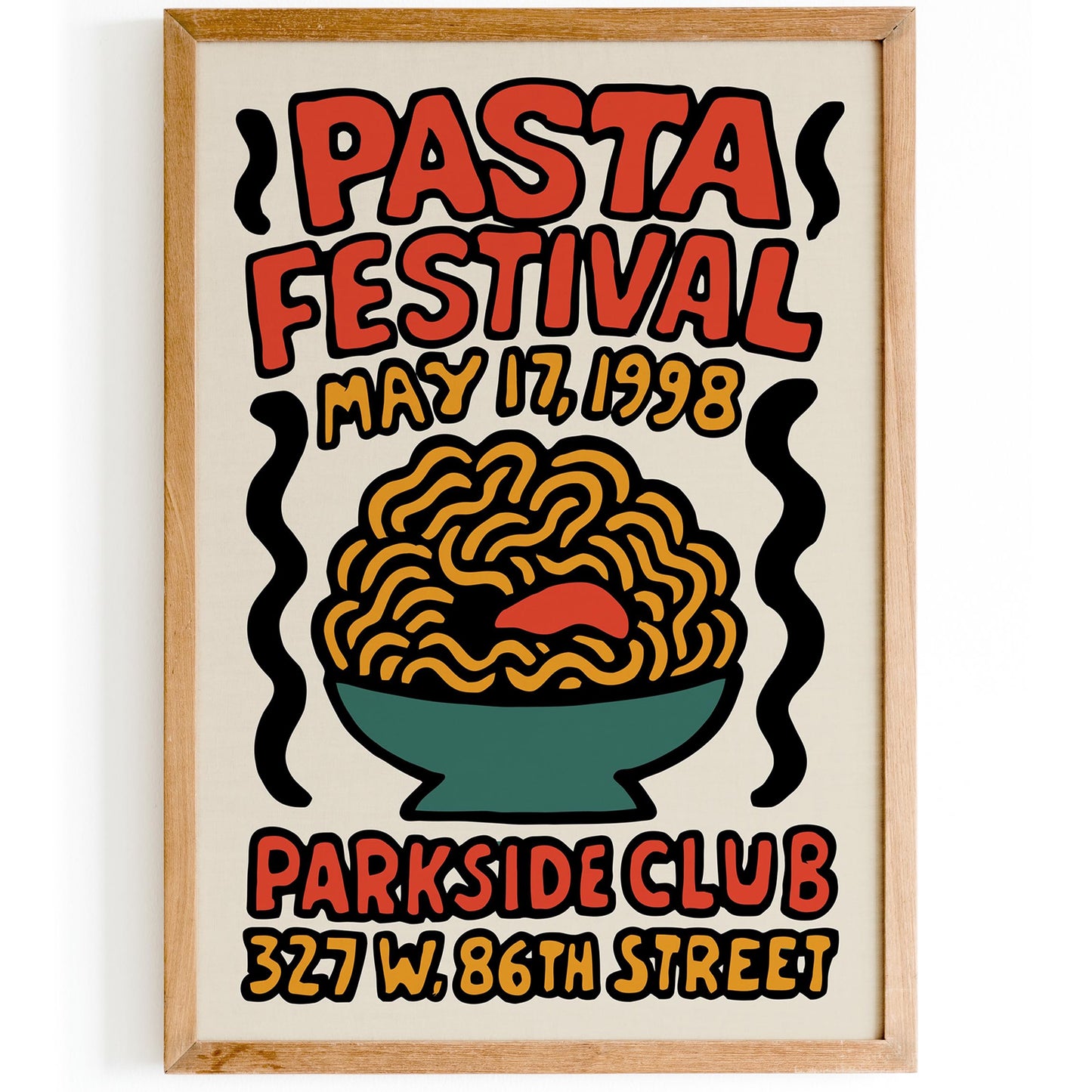 Vintage Pasta Festival Poster Wall Art