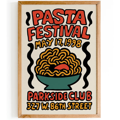 Vintage Pasta Festival Poster Wall Art