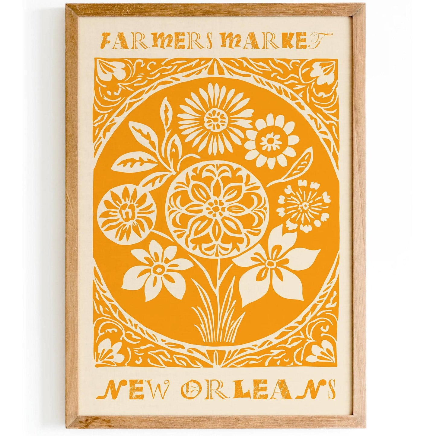 Farmers Market New Orleans Yellow Poster
