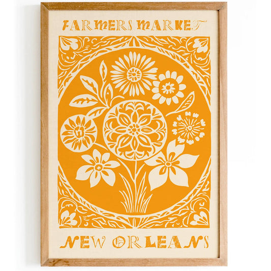 Farmers Market New Orleans Yellow Poster