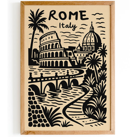 Rome Italy Cityscape Modern Poster
