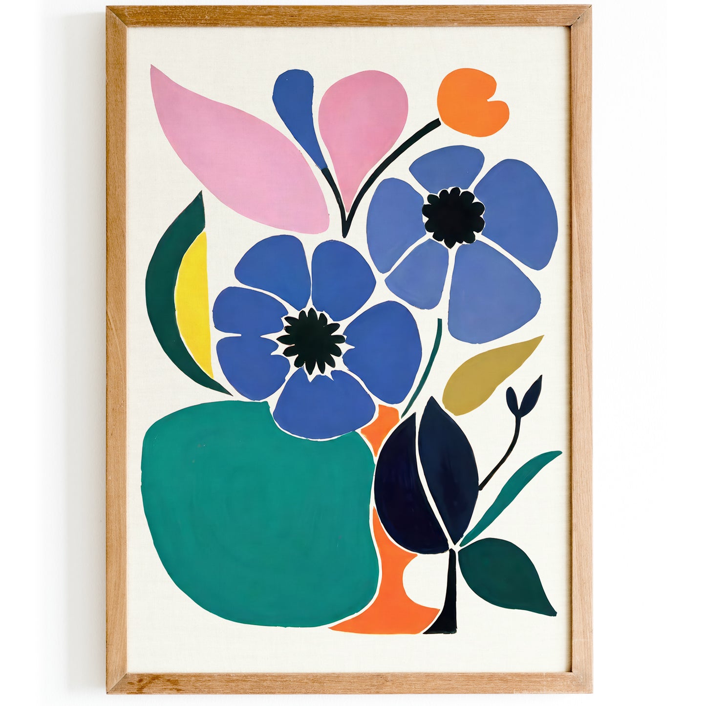 Retro Flowers Art Print