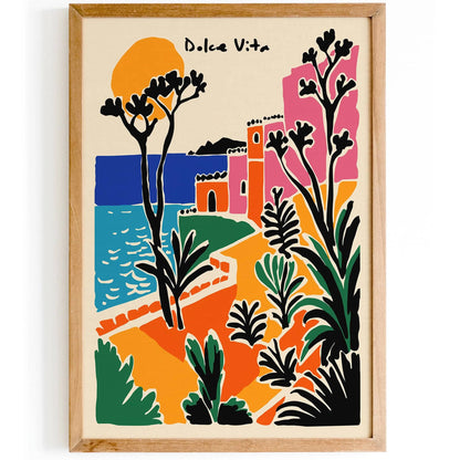 Dolce Vita Italian Colorful Travel Cityscape Poster