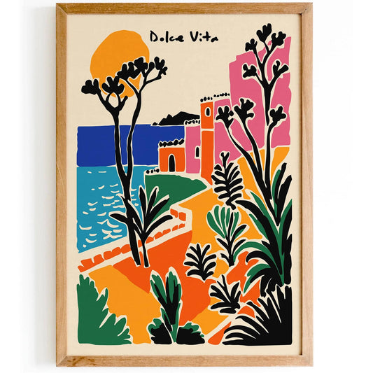 Dolce Vita Italian Colorful Travel Cityscape Poster