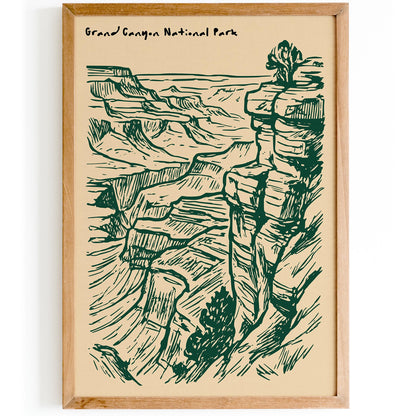 Grand Canyon Vintage National Park Art Poster