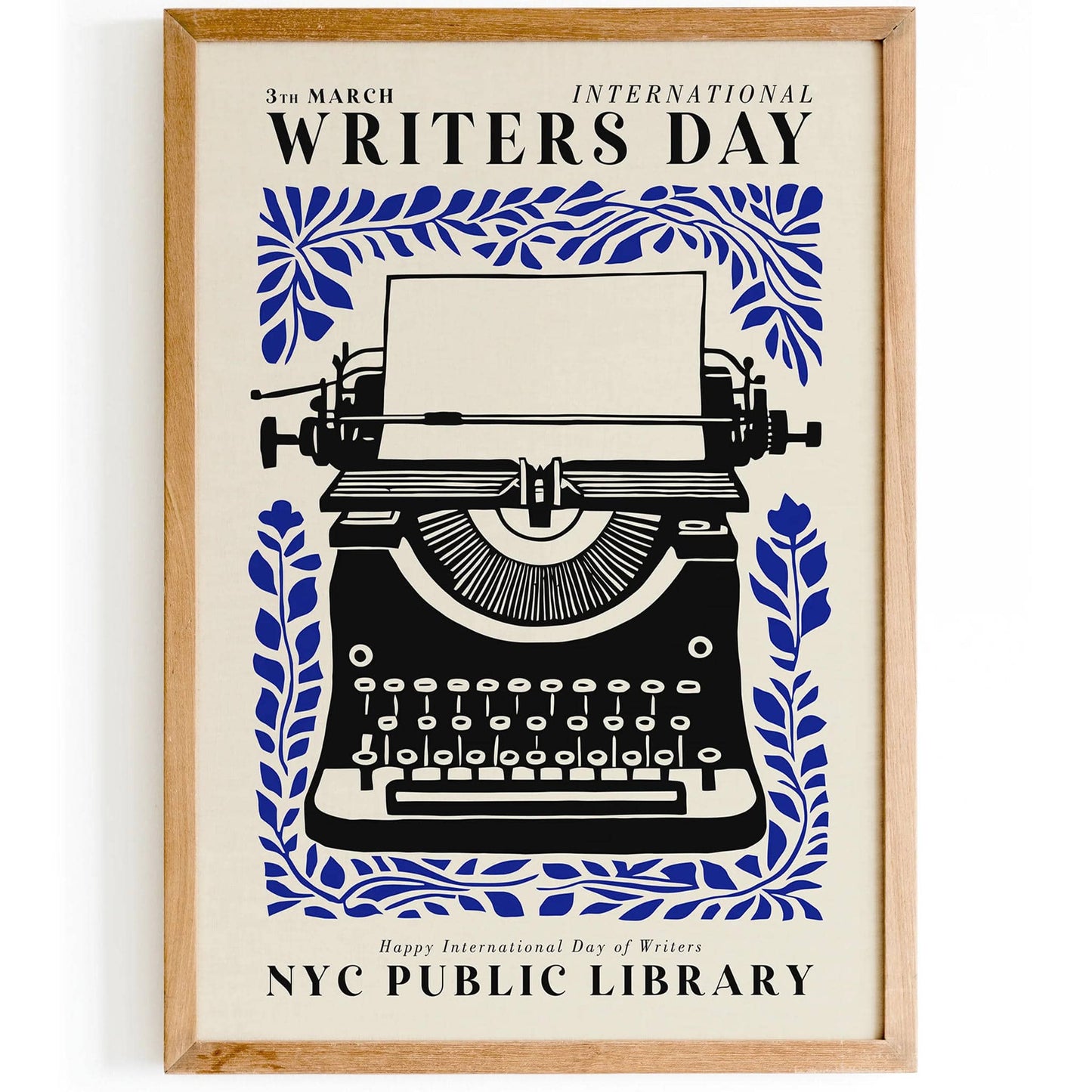 Writers Day NYC Public Library Poster, Literary Print