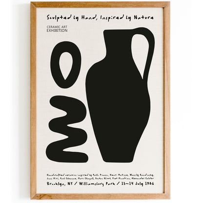 Ceramic Art Exhibition Poster - Modern Black and White Wall Art Print