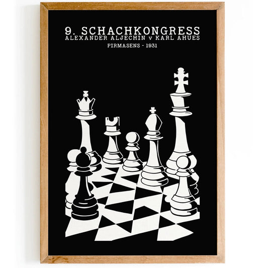 Vintage Chess Poster 1931 - Father's Day Gift Idea