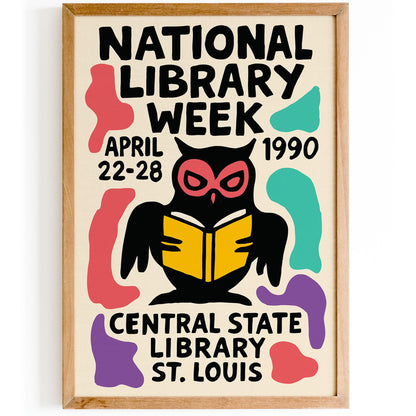 Library Owl Poster Print