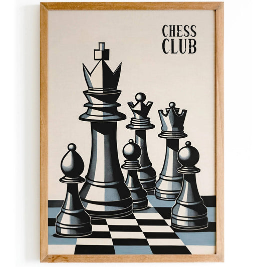 Chess Club Modern Minimalist Poster