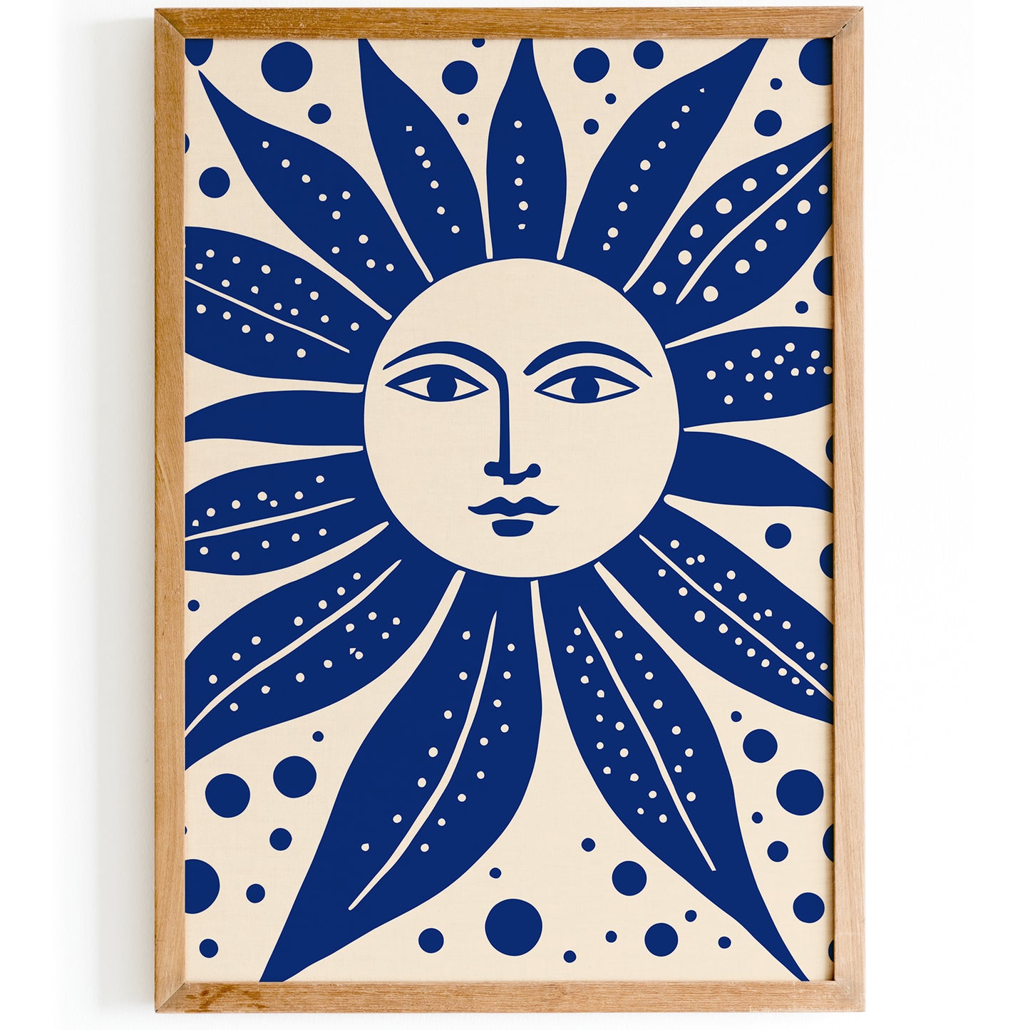 Rustic Blue Smiling Sun Wall Art