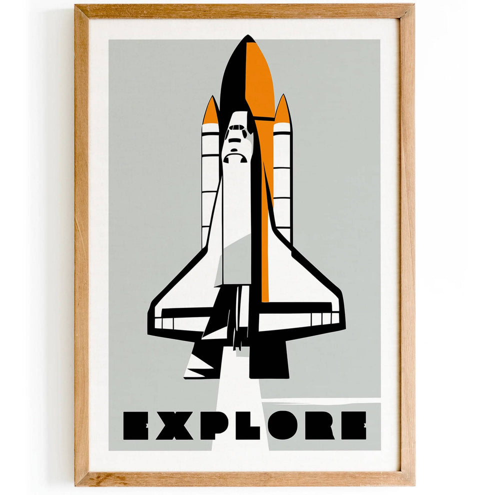 Explore - Minimalist Space Shuttle Poster – HypeSheriff