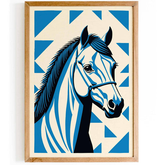 Bold Horse Retro Wall Art Print
